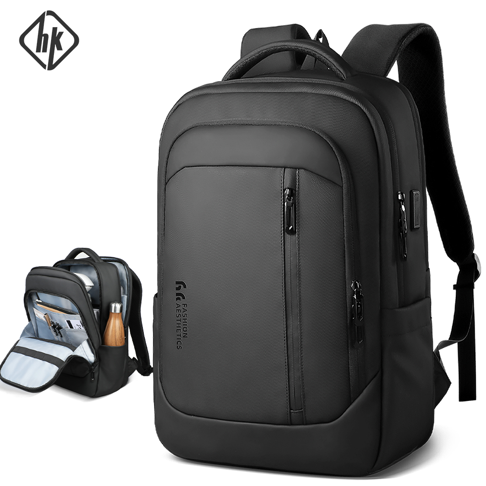 Laptop Accessories Organizer - HK ออกแบบใหม่กระเป๋าเป้สะพายหลังผู้ชายกระเป๋าเป้สะพายหลังธุรกิจขนาดใหญ่สําหรับทํางานเดินทาง Oxford กระเป๋าเป้สะพายหลังกันน้ํา 17 