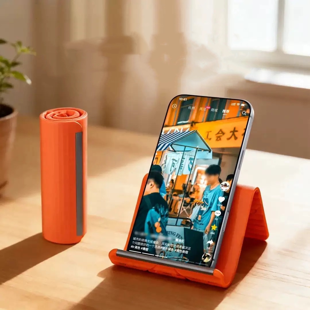 Laptop Related Accessories - ขาตั้งโทรศัพท์แบบพกพาซิลิโคนสำหรับวางบนโต๊ะ แท็บเล็ต แล็ปท็อป ดีไซน์สร้างสรรค์ ยืดหยุ่น พับได้