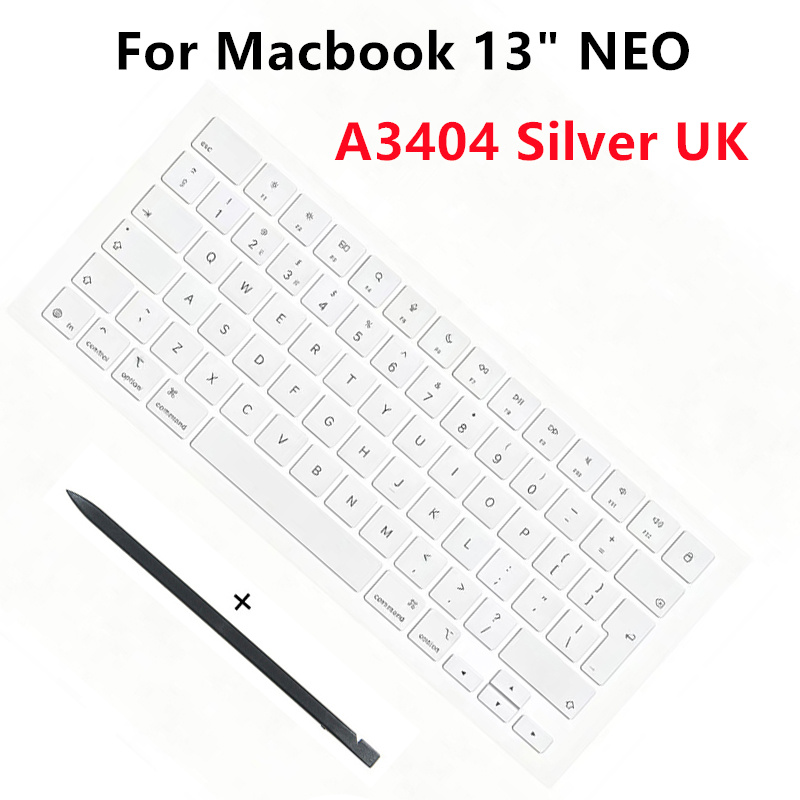 Laptop Repair Accessories - ชุดคีย์แคปสีเงินแบบอังกฤษสำหรับ Macbook Neo 13