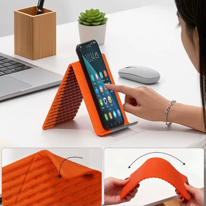 Laptop Related Accessories - ที่วางโทรศัพท์ซิลิโคนแบบพับได้แบบพกพาปรับได้หลายมุมขาตั้งตั้งโต๊ะสำหรับแล็ปท็อปแท็บเล็ตโฮมออฟฟิศ