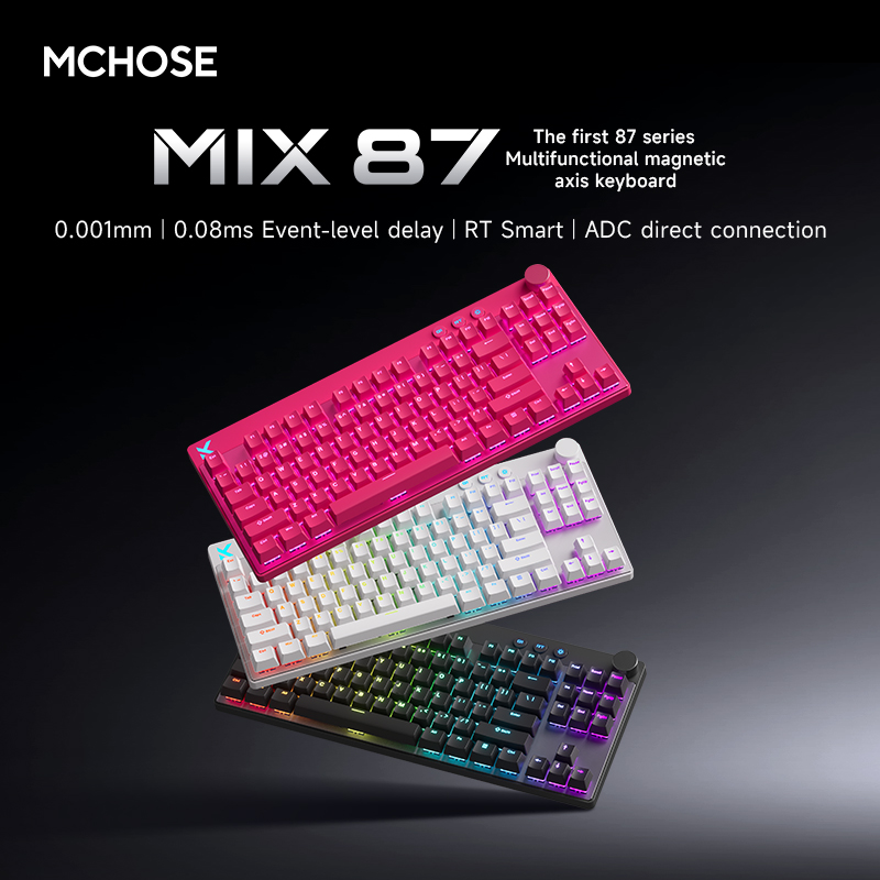 Laptop Accessories Productivity - Mchose Mix87 สวิทช์แม่เหล็กคีย์บอร์ดคีย์บอร์ดแบบมีสาย 8K + 256K