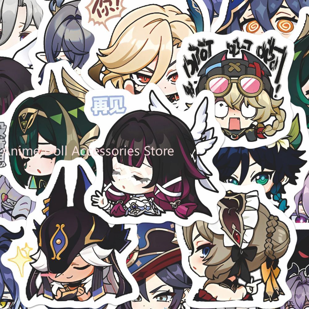 Laptop Related Accessories - 64PCS เก็นชิน อิมแพ็ค มูนเมเดนอะนิเมะสติกเกอร์การ์ตูนกราฟฟิตี้สติ๊กเกอร์หมวกกันน็อคสเก็ตบอร์ดแล็ปท็อปสติกเกอร์ตกแต่งรถจักรยานยนต์