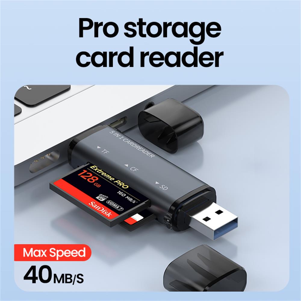 5 IN 1 USB Card Reader ประเภท  - Laptop Accessories For Programmers บทวิจารณ์และราคา