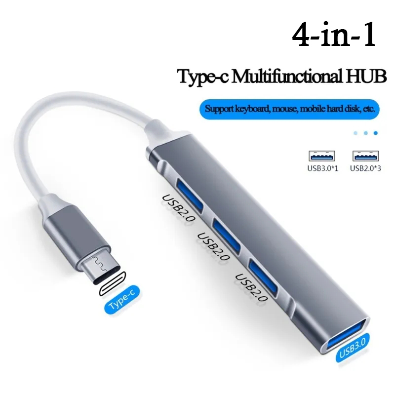 4-in-1 USB C HUB 3.0 ประเภท C  - Laptop Accessories For Programmers บทวิจารณ์และราคา