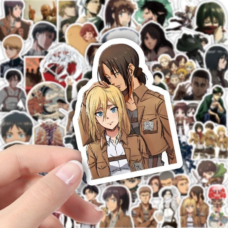 60 ชิ้นสติกเกอร์อนิเมะ Attack  - Laptop Accessories Cute บทวิจารณ์และราคา