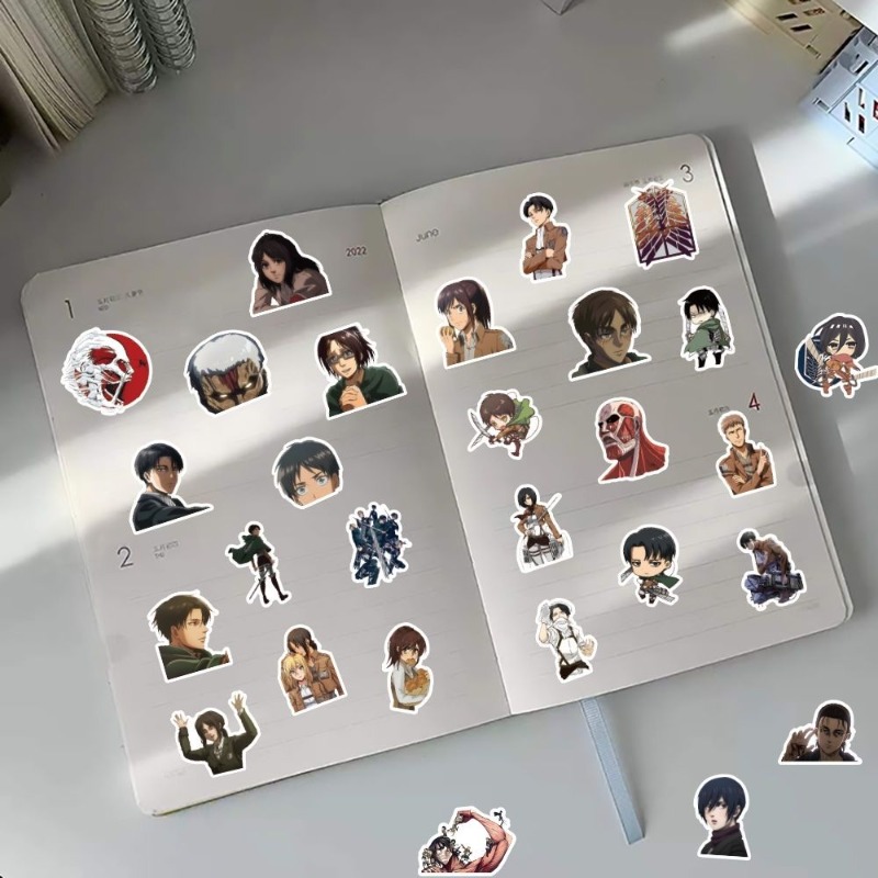 60 ชิ้นสติกเกอร์อนิเมะ Attack  - Laptop Accessories Cute บทวิจารณ์และราคา