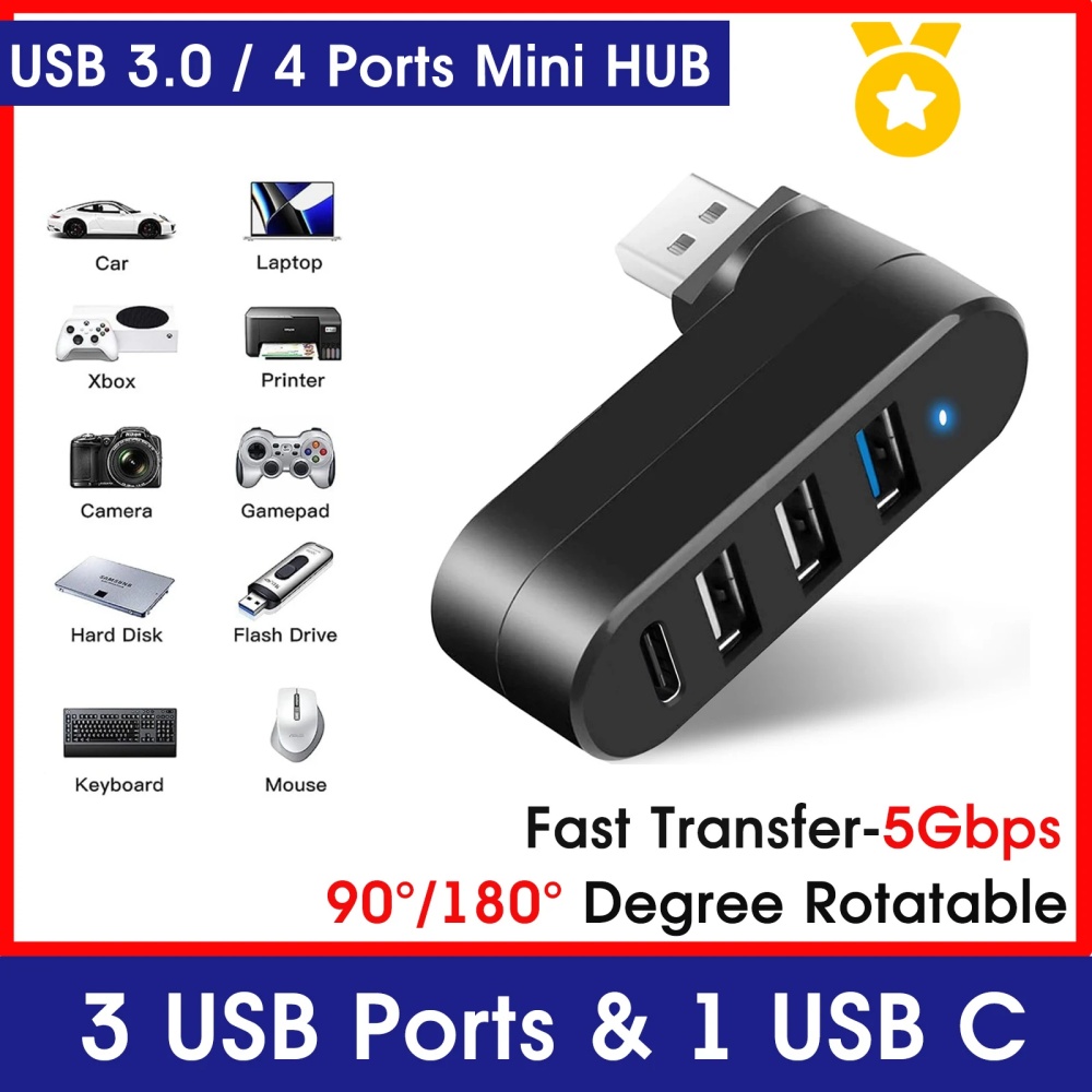 มินิสปลิตเตอร์ 4 พอร์ตยูเอสบีฮ - Laptop Accessories For Programmers บทวิจารณ์และราคา